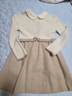 【期間限定】familiar襟付きワンピース 100cm クリーム色 ベージュ