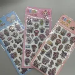 LABUBU 3Dエンボスステッカー 3枚セット