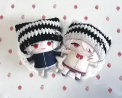ぬい服 ぬいぐるみ ネコ耳帽子 猫耳 にじぱぺっと 【白×黒】【黒×白】