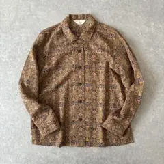 FERRE STUDIO / 1990s 総柄 レーヨン ブラウス 長袖 シャツ - メルカリ