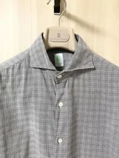 FINAMORE フィナモレ NAPOLI　コットンチェックシャツ Finamore Napoli チェック柄 ワイシャツ Lサイズ - メルカリ