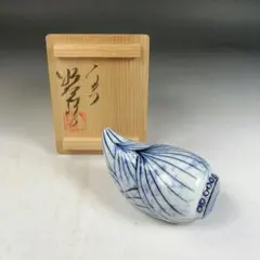 Ｗ４９２　香合　『染付　竹の子』『高野昭阿弥 造』　共箱　茶道具のサムネイル