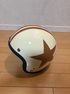 パンダつきホワイトジェットヘルメット ブラックスターレディース