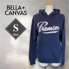 BELLA+CANVAS Premierロゴプルオーバーパーカー 紺 S 裏起毛