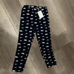 車プリント ネイビー ロングパンツ 110