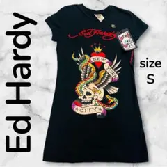 新品タグ付★Ed Hardy タトゥー プリントTシャツ黒S スカルのサムネイル