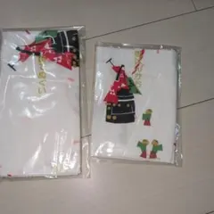 和風デザイン 手ぬぐい ハンカチ 2枚組 レトロ　綿100%