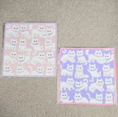 新品未開封★モフモフネコチャン　ハンカチ　2枚