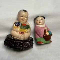 陶器製 置物 二体セット 九谷焼 恵比寿 大黒 - メルカリ