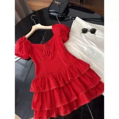 FOREVER 21 赤色 ミニワンピース m 赤　ワンピース