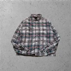 チェックシャツ00s 裏ボア アメカジ Y2K 古着 ストリート アウター 短丈