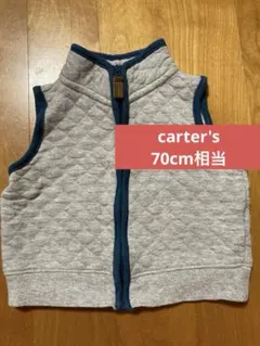 カーターズ キルティングベスト グレー 70 9m ジップアップ