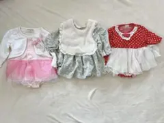 まとめ売り フリルロンパース 3点セット 70cm 80cm