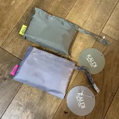 カルディ新色エコバッグ オリーブ　アッシュグレー　2点セット