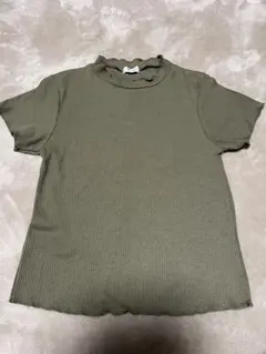 ★オリーブ色リブ半袖Lサイズ★