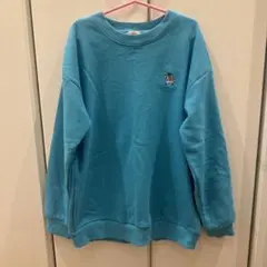minimal 水色 刺繍トレーナー