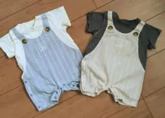 Lee オーバーオール風半袖ロンパース 2点セット　双子 50-60cm