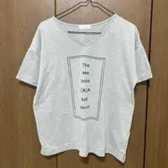 Samansa Mos2 Vネック 半袖Tシャツ グレーのサムネイル