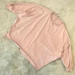 UNIQLO スムースコットンボリュームスリーブTシャツ 7分袖 ピンク M