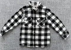 美品 H&M キッズ ギンガム チェック シャツ 110 ブラック 綿100%