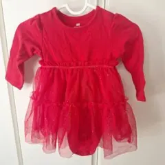 H&M ベビー長袖ワンピース レッド