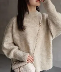 モヘアタッチミックスクルーネックニット 新品未開封　BONJOUR SAGAN