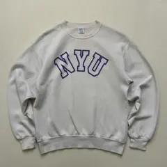 90s USA製 ベルバシーン NYU カレッジ スウェット M 薄グレー