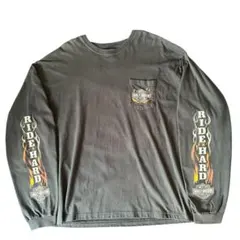 【超希少】ハーレー両袖ファイヤー ロンT 2XL 黒 2012金額相談可能のサムネイル