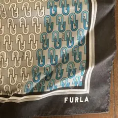 FURLA ハンカチ モノグラム柄 ブルー グレーのサムネイル