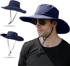 サファリハット メンズ UVカット 12cm つば広 2way