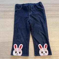うさぎモチーフ付き デニム風パンツ キッズのサムネイル