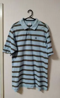 チャンピオン ポロシャツ 半袖 ボーダー メンズ　L