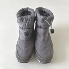 AmiAmi スノーブーツ21cm ライトグレー 撥水 中綿 スノトレ ブーツ