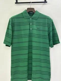 Nike Golf ストライプポロシャツ L グリーン