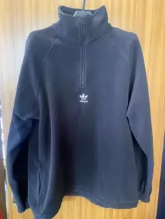 adidas ブラック ハーフジップ トレーナー