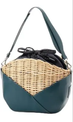 【新品未使用】オンワード　イザック　ウィッカーバスケットショルダー