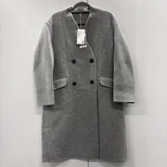 未使用品‼️MUJI Laboカシミヤ混ダブルブレストコート 婦人 ライトグレーM