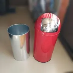 美品【金属製】プッシュトップトラッシュカン