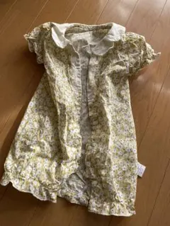 花柄コットンロンパース 6-9M