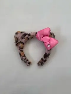 USJ ヒョウ柄 カチューシャ ハローキティ ピンクリボン