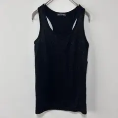 BLUE STRIVE 黒 ラメ入り タンクトップ 【M】 シンプル インナー