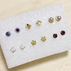 【C84】樹脂ピアス6ペア☆小さめシックカラーセット