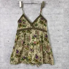 ボーホー a.r.w ARROW レーストリム キャミソール 花柄 M ベージュのサムネイル