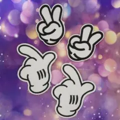 980 ハンドサイン 手袋 パー ミッキー ディズニー アイロンワッペン ランド