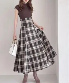 GRL チェック柄バックレースアップワンピース　グレイル　S