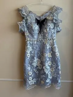 ROBE de FLEURS パール装飾フレアミニドレス 人気完売品ROBEdeFLEURSパール×ビジュフレアミニドレスS. A156 - メルカリ