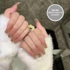 ベージュグリッター ネイルチップ 10個セット手作り