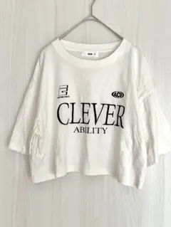 WEGO ロゴ Tシャツ M ホワイト　クロップド　ビック