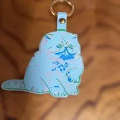 ARK COLOUR DESIGN 猫 キーホルダー 本革 スコットランド製