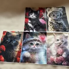 猫ちゃんパネル5枚